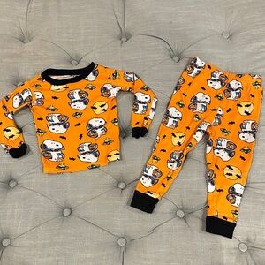 Peanuts Orange and Black Kids Pajamas
